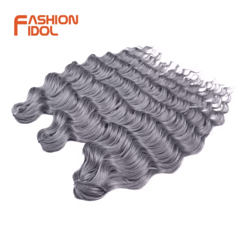 Anna Hair 24 Inch Loose Deep Wave Synthetic Crochet Braiding Hair Ombre Blonde Water Wave 9