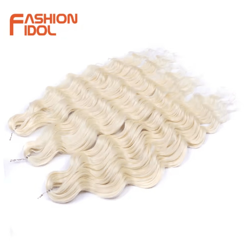 Anna Hair 24 Inch Loose Deep Wave Synthetic Crochet Braiding Hair Ombre Blonde Water Wave 20