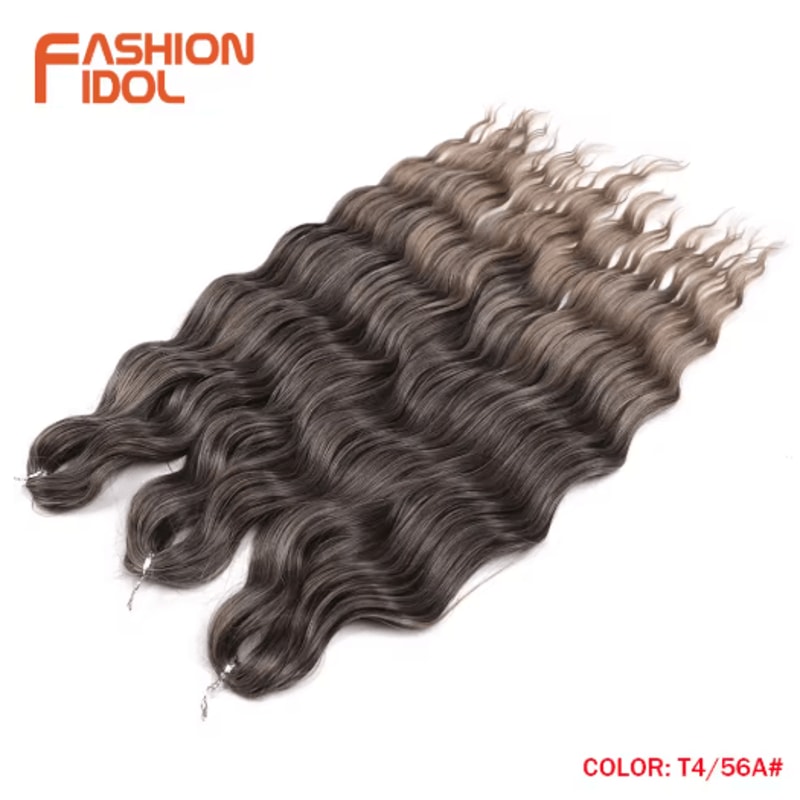 Anna Hair 24 Inch Loose Deep Wave Synthetic Crochet Braiding Hair Ombre Blonde Water Wave 21