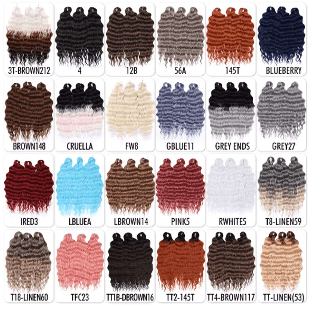 Anna Hair 24 Inch Loose Deep Wave Synthetic Crochet Braiding Hair Ombre Blonde Water Wave 0