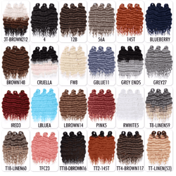 anna hair 24 inch loose deep wave synthetic crochet braiding hair ombre blonde water wave