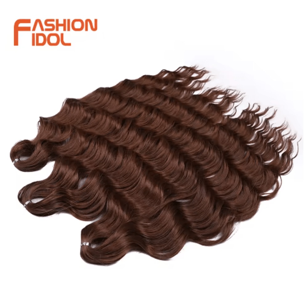 Anna Hair 24 Inch Loose Deep Wave Synthetic Crochet Braiding Hair Ombre Blonde Water Wave 23