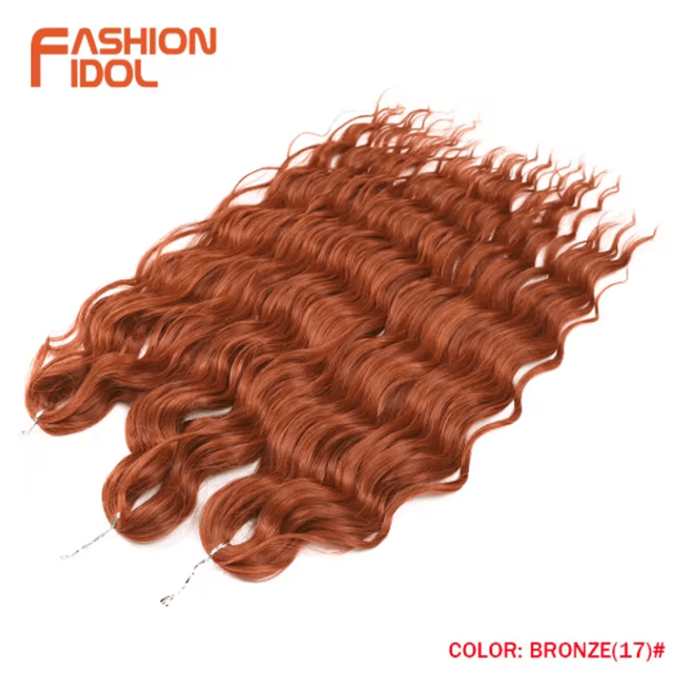 Anna Hair 24 Inch Loose Deep Wave Synthetic Crochet Braiding Hair Ombre Blonde Water Wave 29