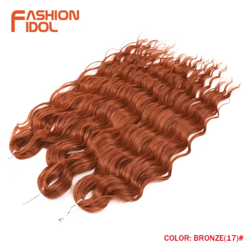 Anna Hair 24 Inch Loose Deep Wave Synthetic Crochet Braiding Hair Ombre Blonde Water Wave 29