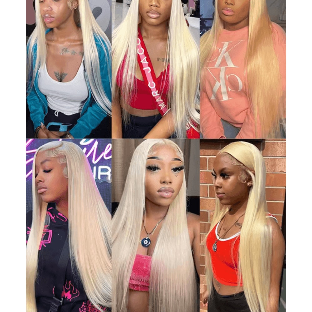 613 Honey Blonde Straight Human Hair Wig With HD Transparent Lace 13by4 13by6 360 3