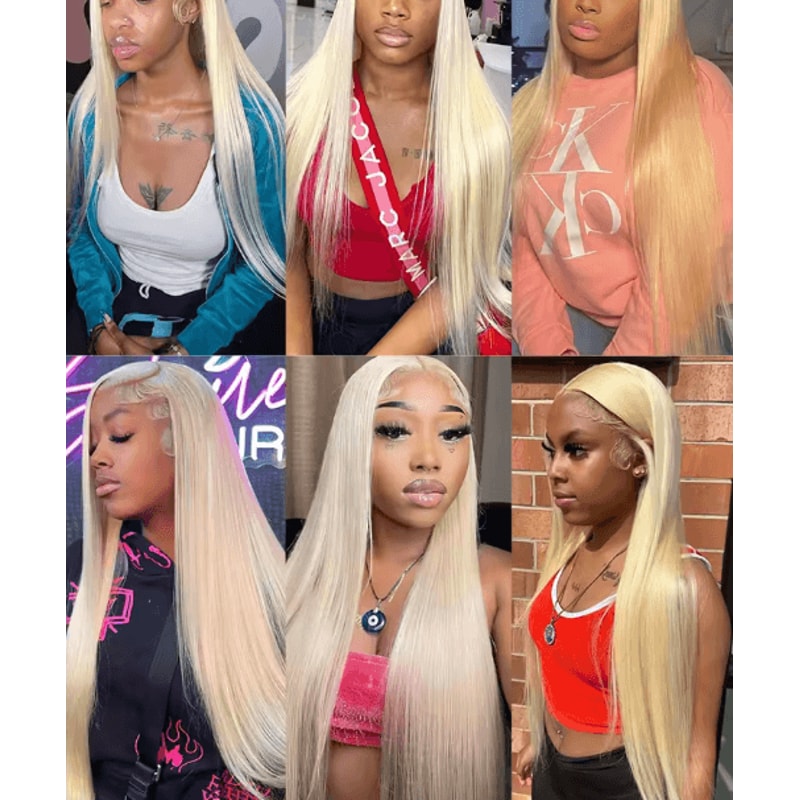 613 Honey Blonde Straight Human Hair Wig With HD Transparent Lace 13by4 13by6 360 3