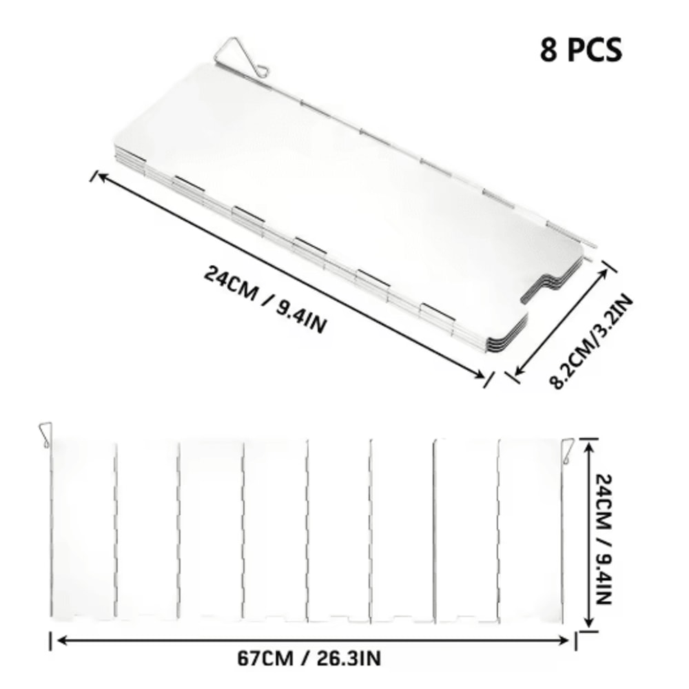 Aluminum Alloy Camping Stove Windscreen Windproof Gas Stove Shield For Outdoor Cooking 5