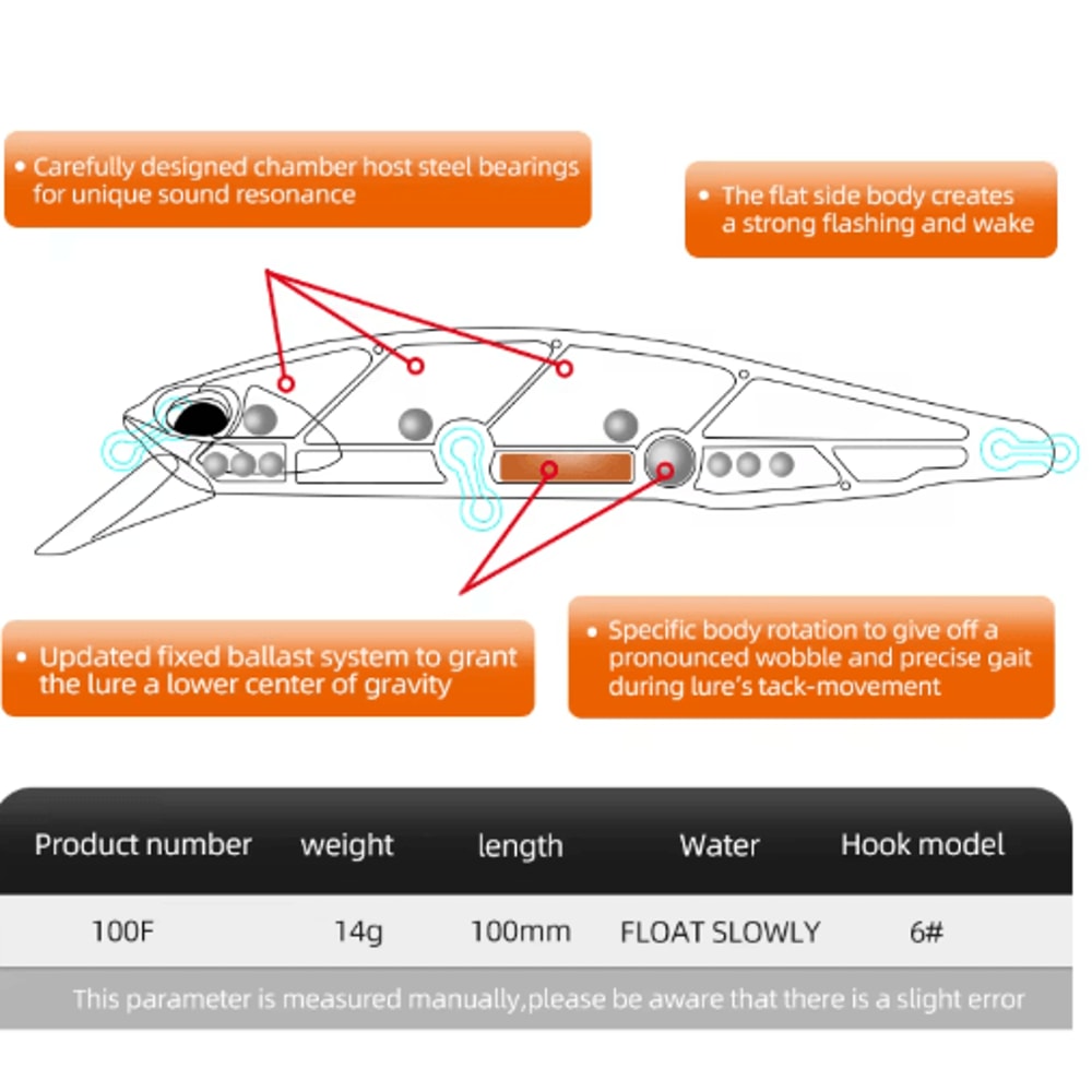 MEREDITH Jerk Minnow 100F Floating Fishing Lure Professional Hard Bait Wobbler 08 10 M 25