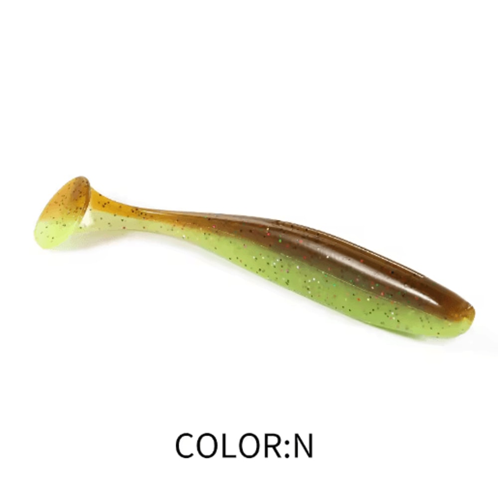 Supercontinent Double Color Soft Shad Lure T Tail Silicone Fishing Bait 10