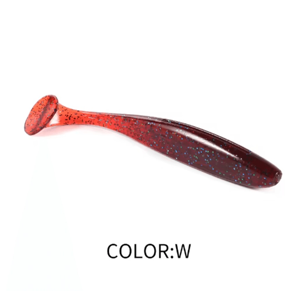 Supercontinent Double Color Soft Shad Lure T Tail Silicone Fishing Bait 2