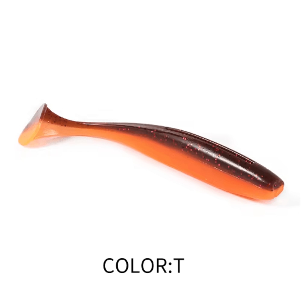 Supercontinent Double Color Soft Shad Lure T Tail Silicone Fishing Bait 5