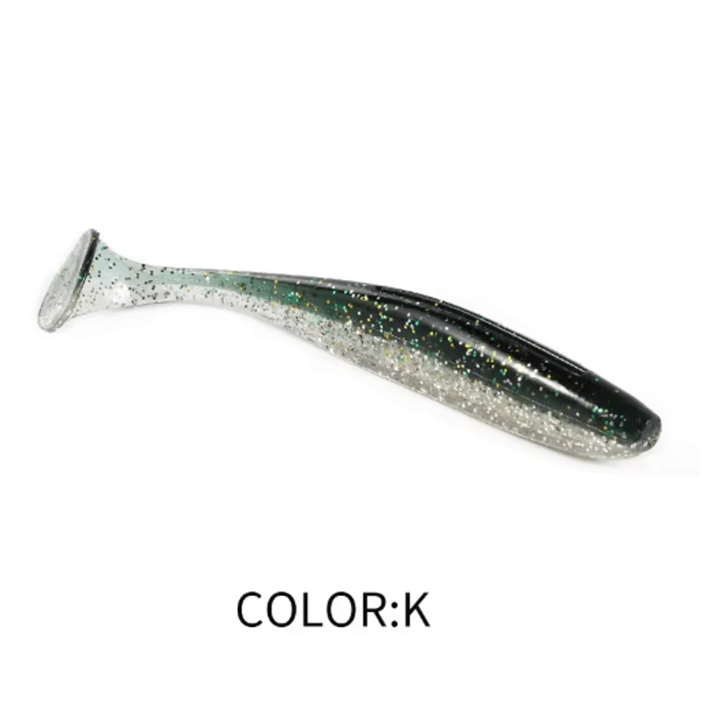 Supercontinent Double Color Soft Shad Lure T Tail Silicone Fishing Bait 14