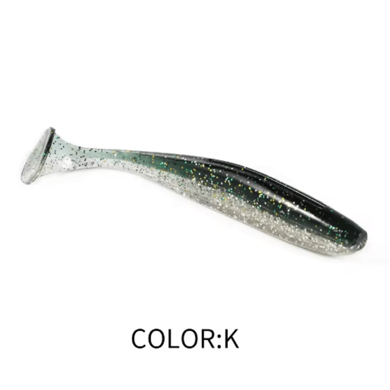 Supercontinent Double Color Soft Shad Lure T Tail Silicone Fishing Bait 14
