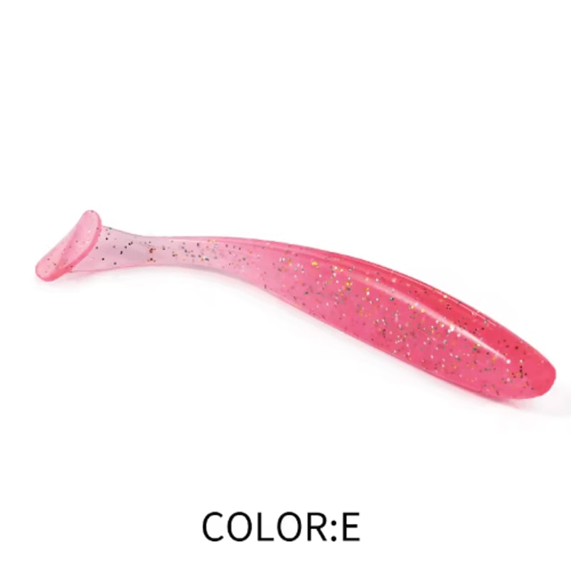 Supercontinent Double Color Soft Shad Lure T Tail Silicone Fishing Bait 20