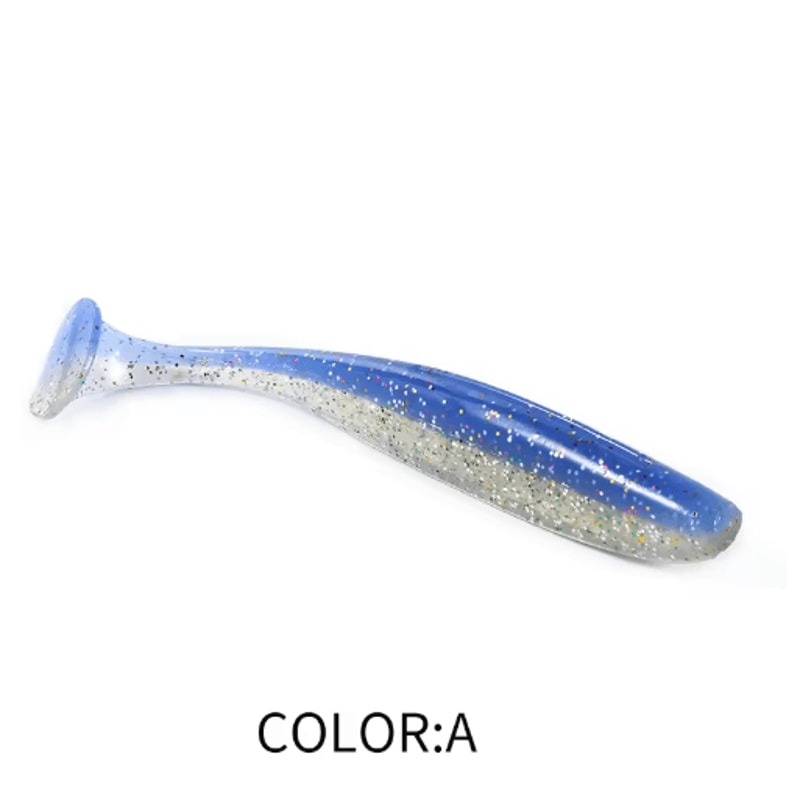 Supercontinent Double Color Soft Shad Lure T Tail Silicone Fishing Bait 23