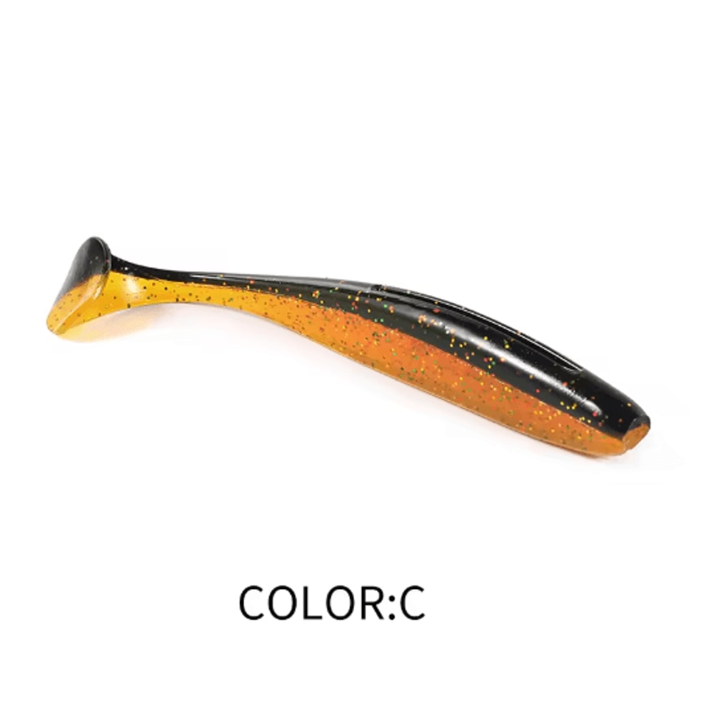 Supercontinent Double Color Soft Shad Lure T Tail Silicone Fishing Bait 24