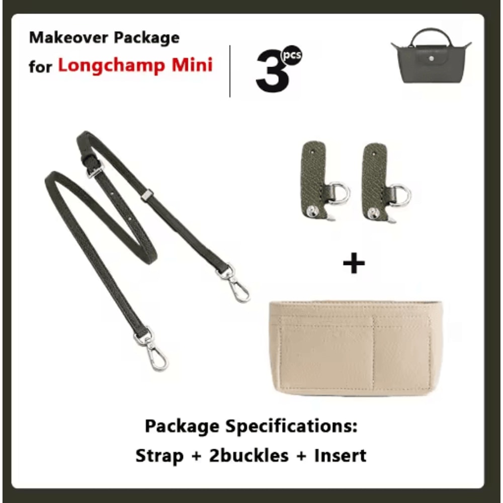 Leather Replacement Crossbody Strap For Longchamp Mini Bag No Punch Adjustable Shoulder Strap 19