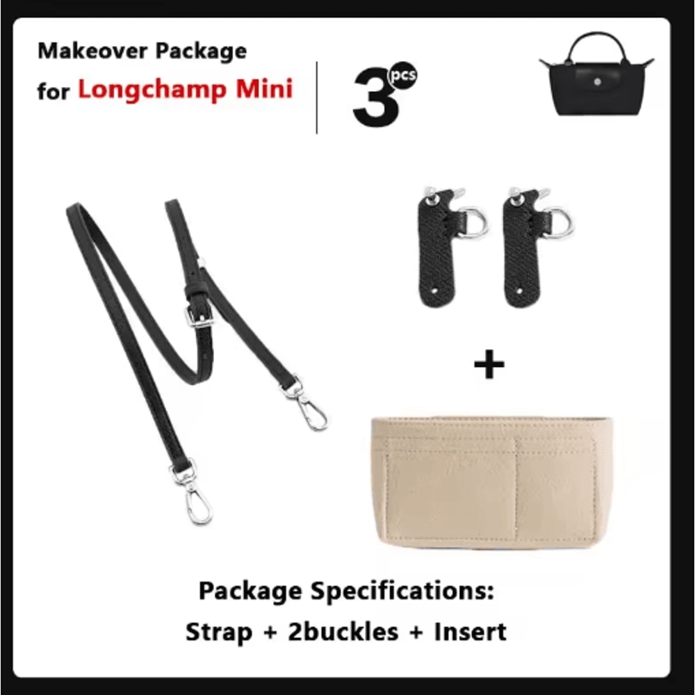 Leather Replacement Crossbody Strap For Longchamp Mini Bag No Punch Adjustable Shoulder Strap 20