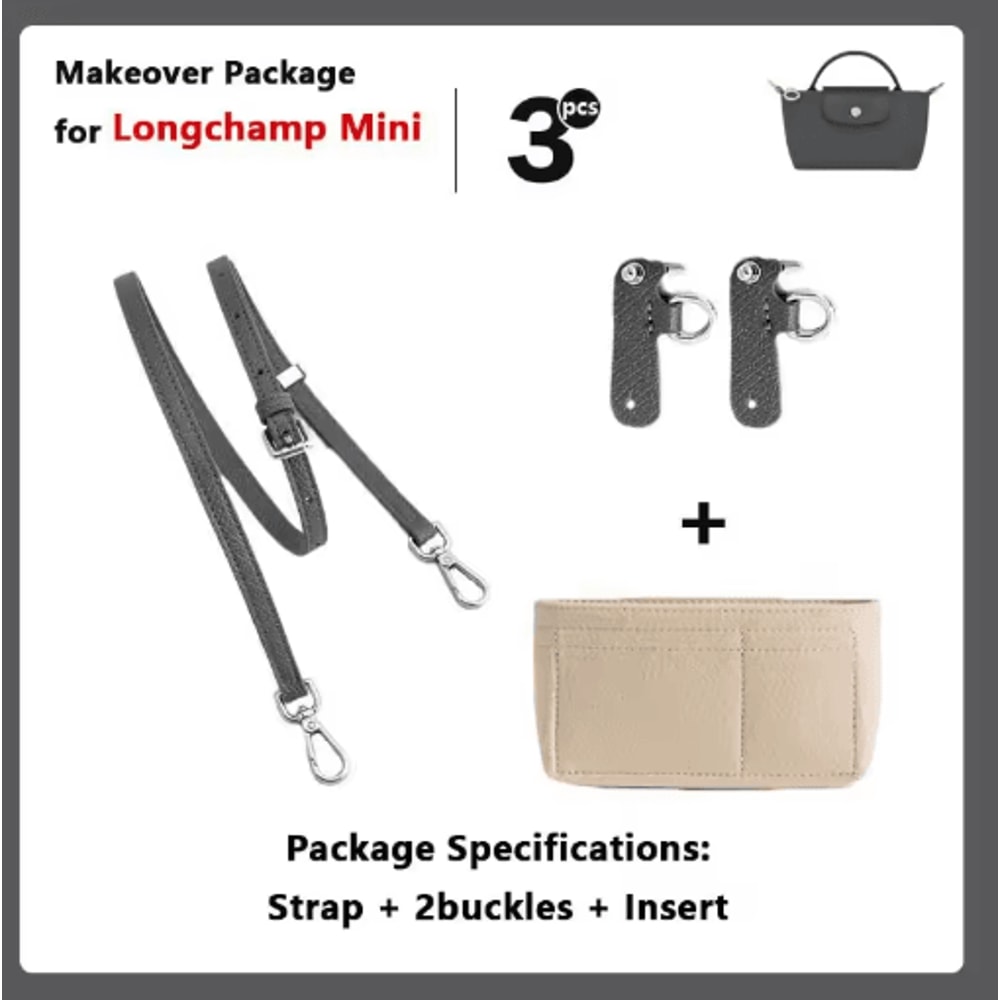 Leather Replacement Crossbody Strap For Longchamp Mini Bag No Punch Adjustable Shoulder Strap 6