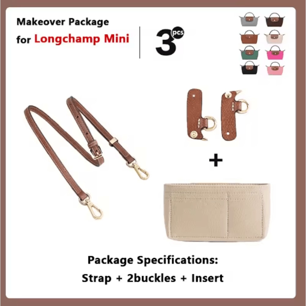 Leather Replacement Crossbody Strap For Longchamp Mini Bag No Punch Adjustable Shoulder Strap 22