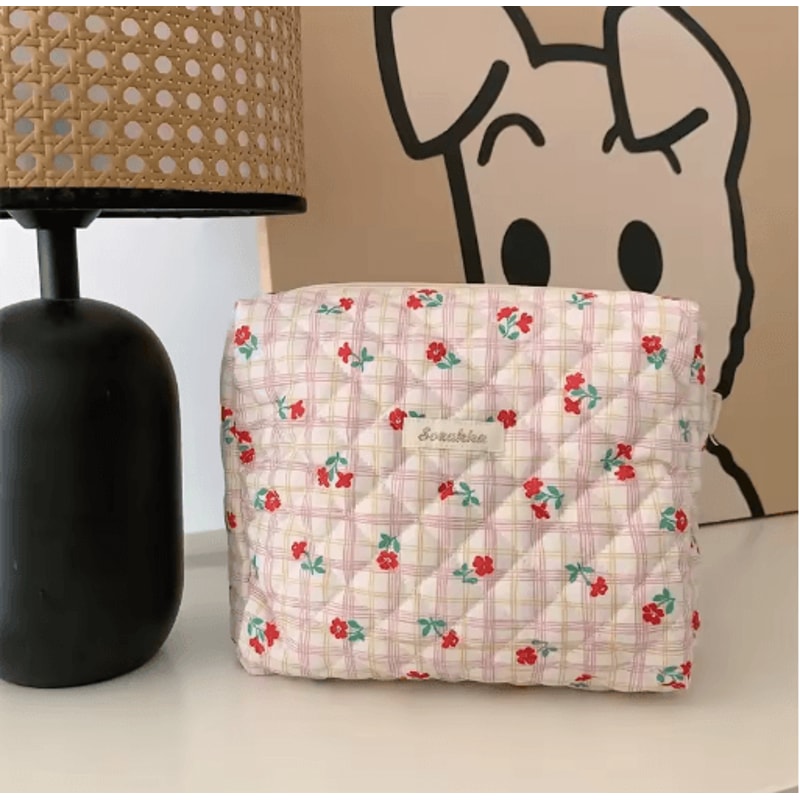 Large Capacity Womens Cosmetic Bag Zippered Travel Clutch And Small Storage Handbag 4