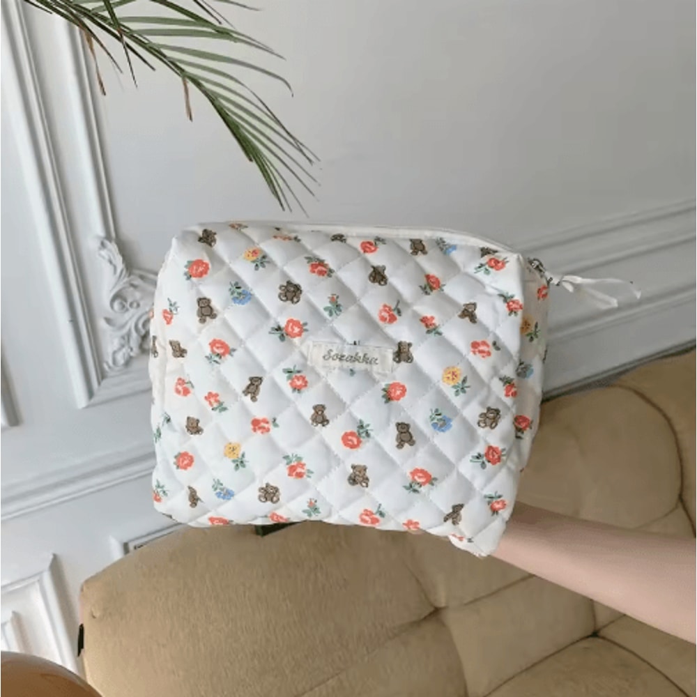 Large Capacity Womens Cosmetic Bag Zippered Travel Clutch And Small Storage Handbag 7