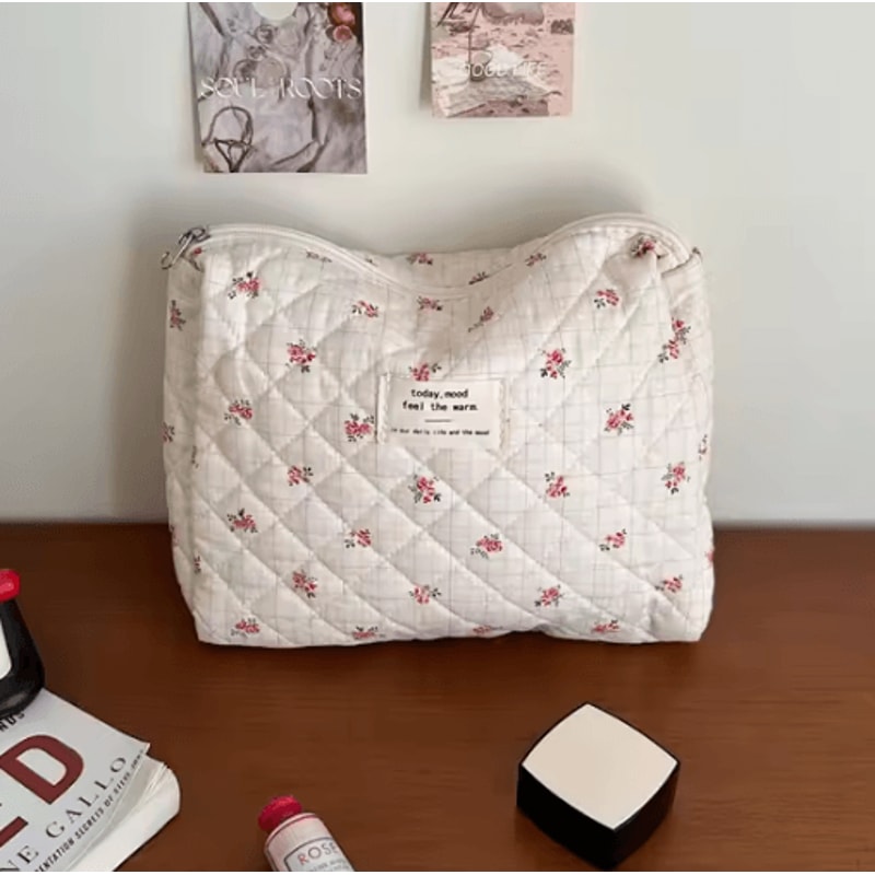 Large Capacity Womens Cosmetic Bag Zippered Travel Clutch And Small Storage Handbag 9