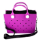 EVA Waterproof Tote Shoulder Bag For Women Large Casual Beach Handbag With Charm Holes 4