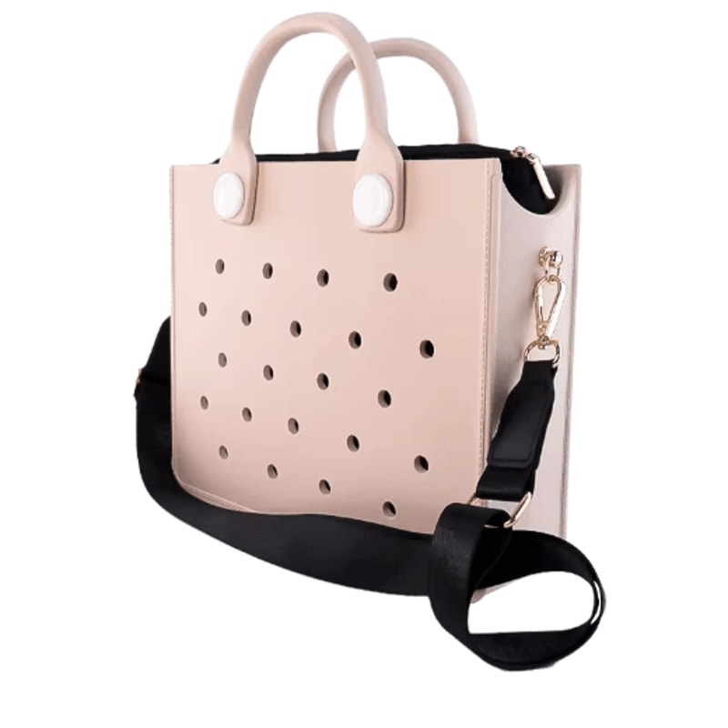 EVA Waterproof Tote Shoulder Bag For Women Large Casual Beach Handbag With Charm Holes 10