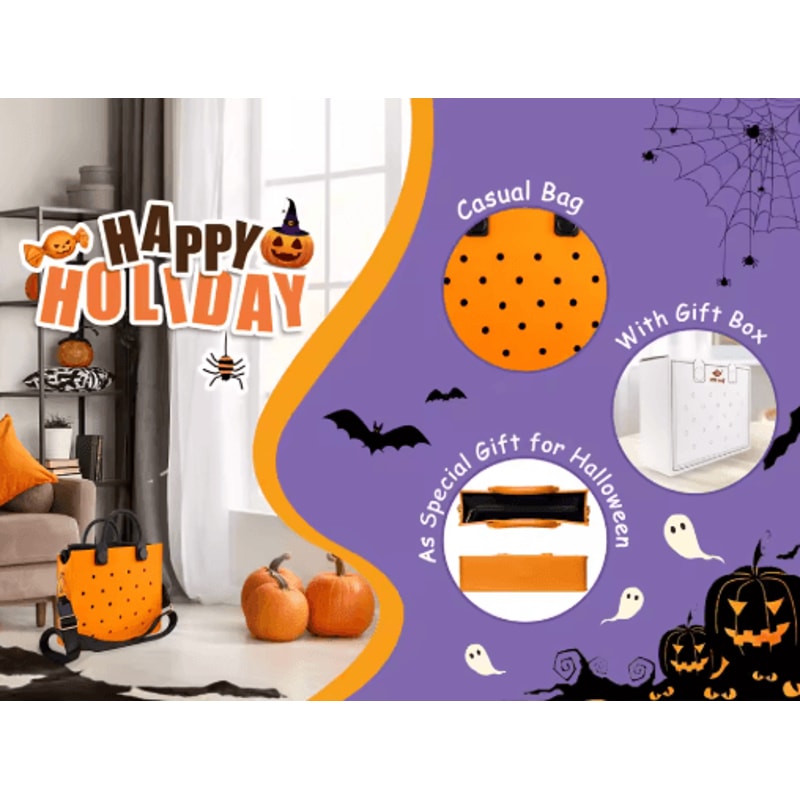 EVA Waterproof Tote Shoulder Bag For Women Large Casual Beach Handbag With Charm Holes 17