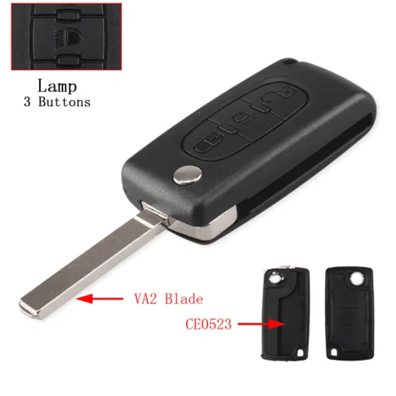 KEYYOU Flip Car Key Shell Case For Peugeot And Citroen Folding Remote Key Cover 2 To 4 Buttons 1