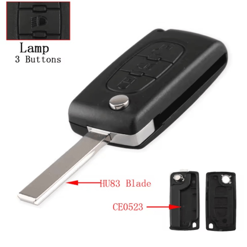 KEYYOU Flip Car Key Shell Case For Peugeot And Citroen Folding Remote Key Cover 2 To 4 Buttons 2