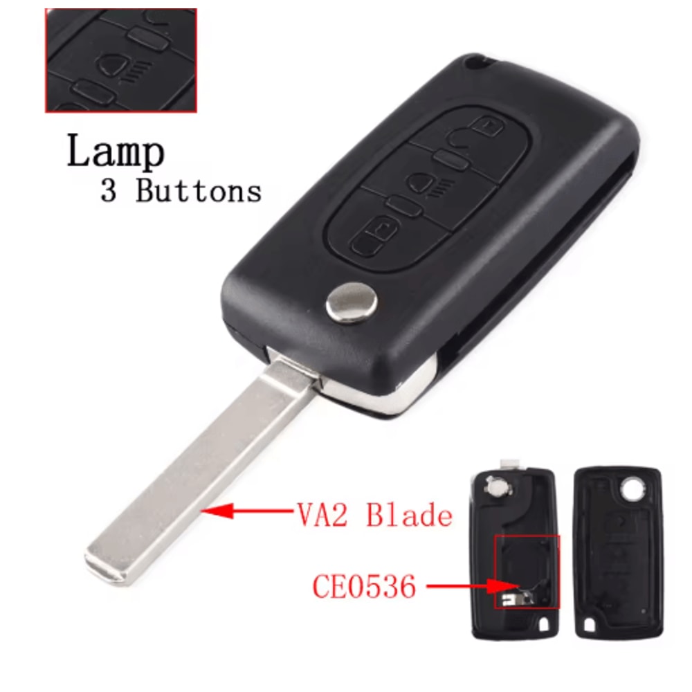 KEYYOU Flip Car Key Shell Case For Peugeot And Citroen Folding Remote Key Cover 2 To 4 Buttons 3