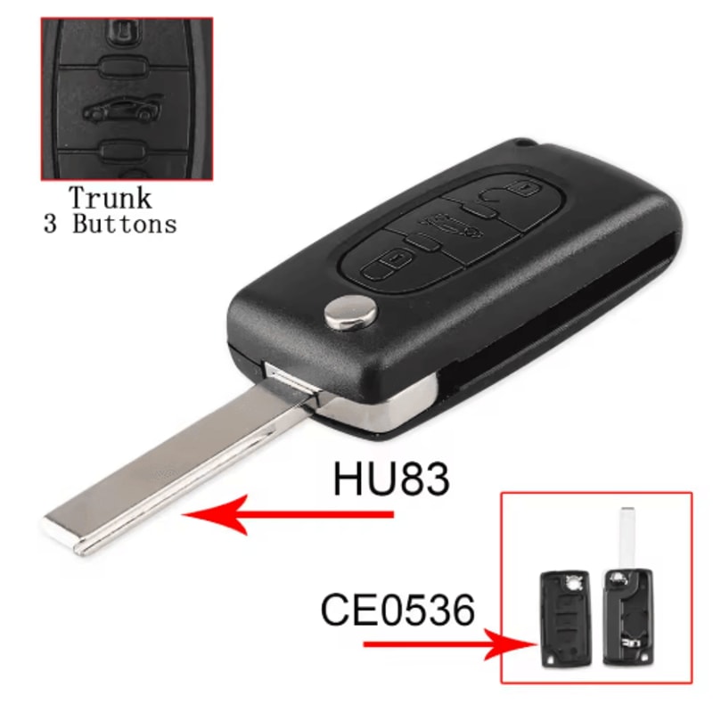 KEYYOU Flip Car Key Shell Case For Peugeot And Citroen Folding Remote Key Cover 2 To 4 Buttons 4