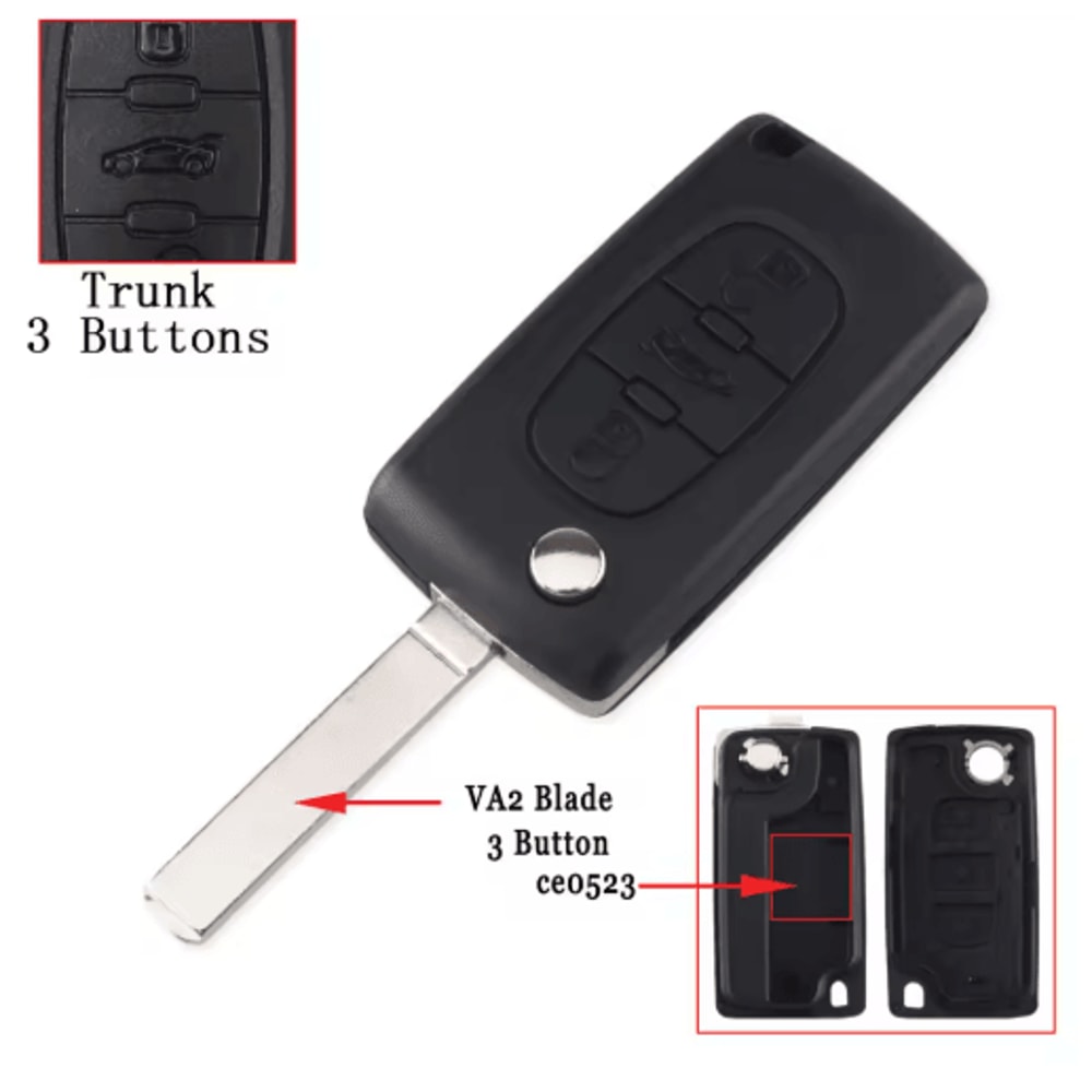 KEYYOU Flip Car Key Shell Case For Peugeot And Citroen Folding Remote Key Cover 2 To 4 Buttons 5