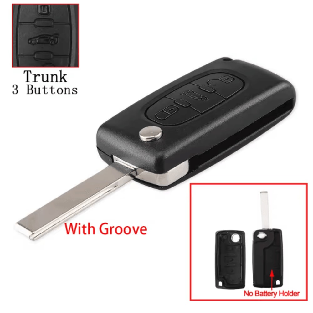 KEYYOU Flip Car Key Shell Case For Peugeot And Citroen Folding Remote Key Cover 2 To 4 Buttons 6