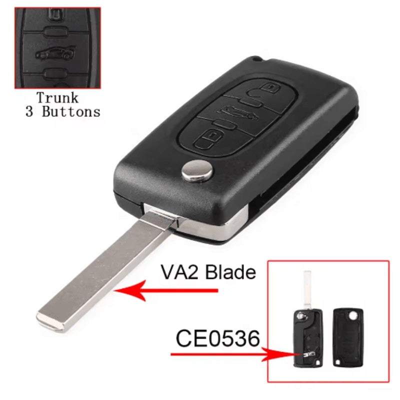 KEYYOU Flip Car Key Shell Case For Peugeot And Citroen Folding Remote Key Cover 2 To 4 Buttons 7