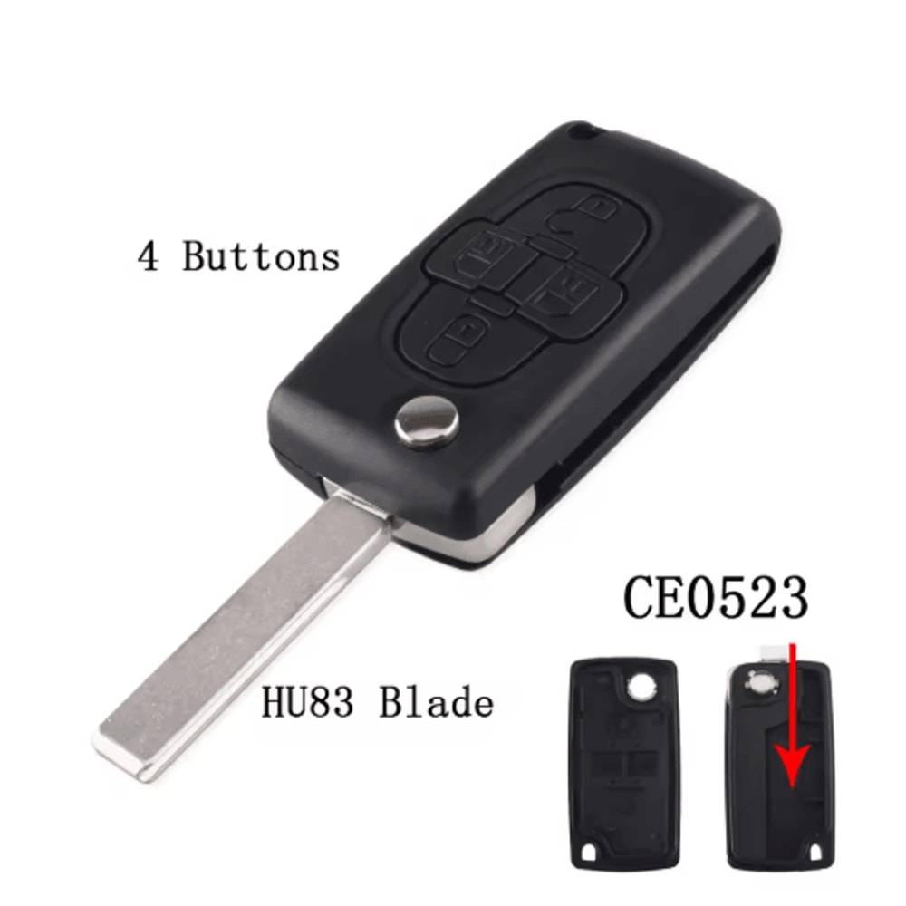 KEYYOU Flip Car Key Shell Case For Peugeot And Citroen Folding Remote Key Cover 2 To 4 Buttons 8