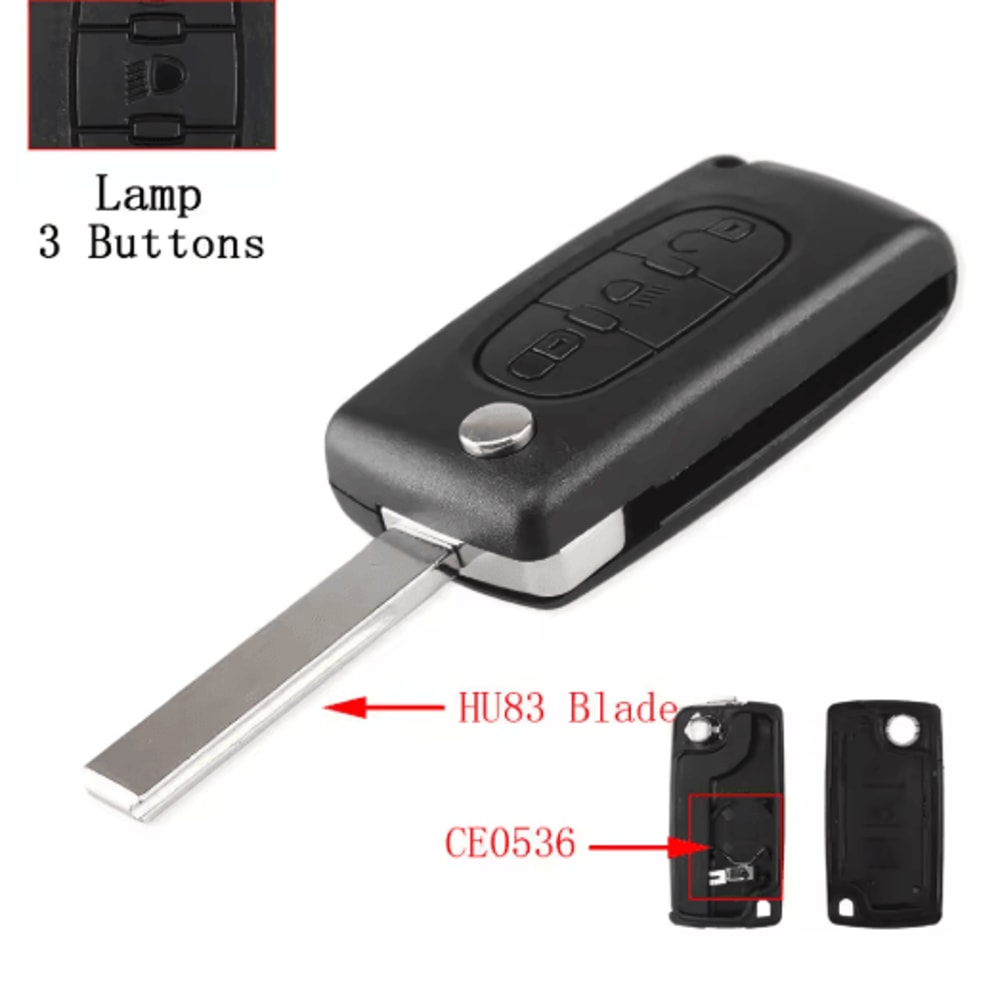 KEYYOU Flip Car Key Shell Case For Peugeot And Citroen Folding Remote Key Cover 2 To 4 Buttons 9