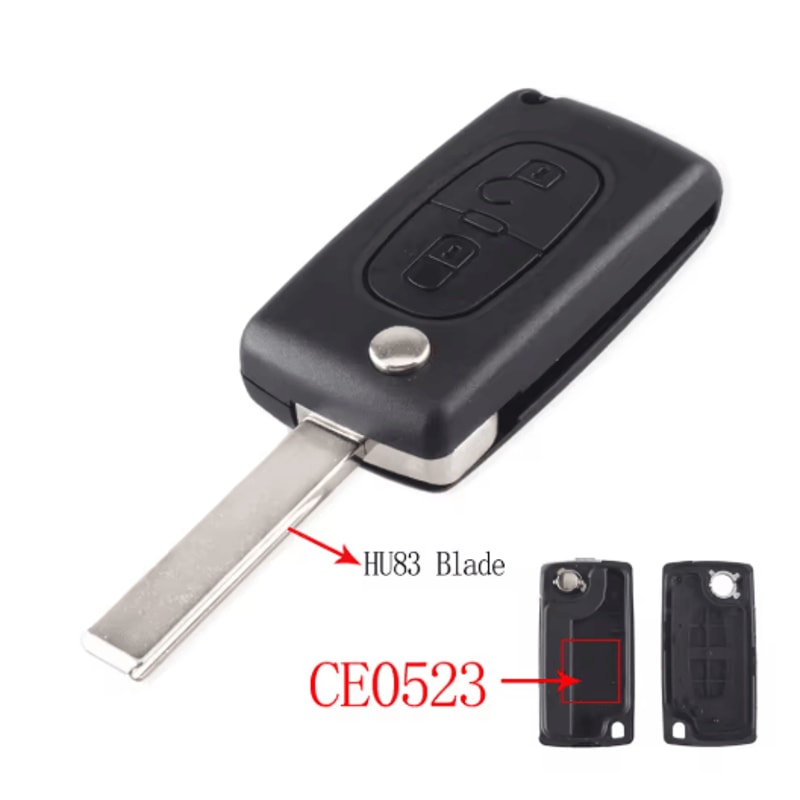 KEYYOU Flip Car Key Shell Case For Peugeot And Citroen Folding Remote Key Cover 2 To 4 Buttons 12