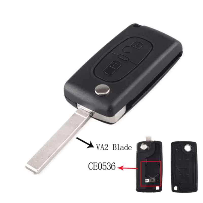 KEYYOU Flip Car Key Shell Case For Peugeot And Citroen Folding Remote Key Cover 2 To 4 Buttons 13
