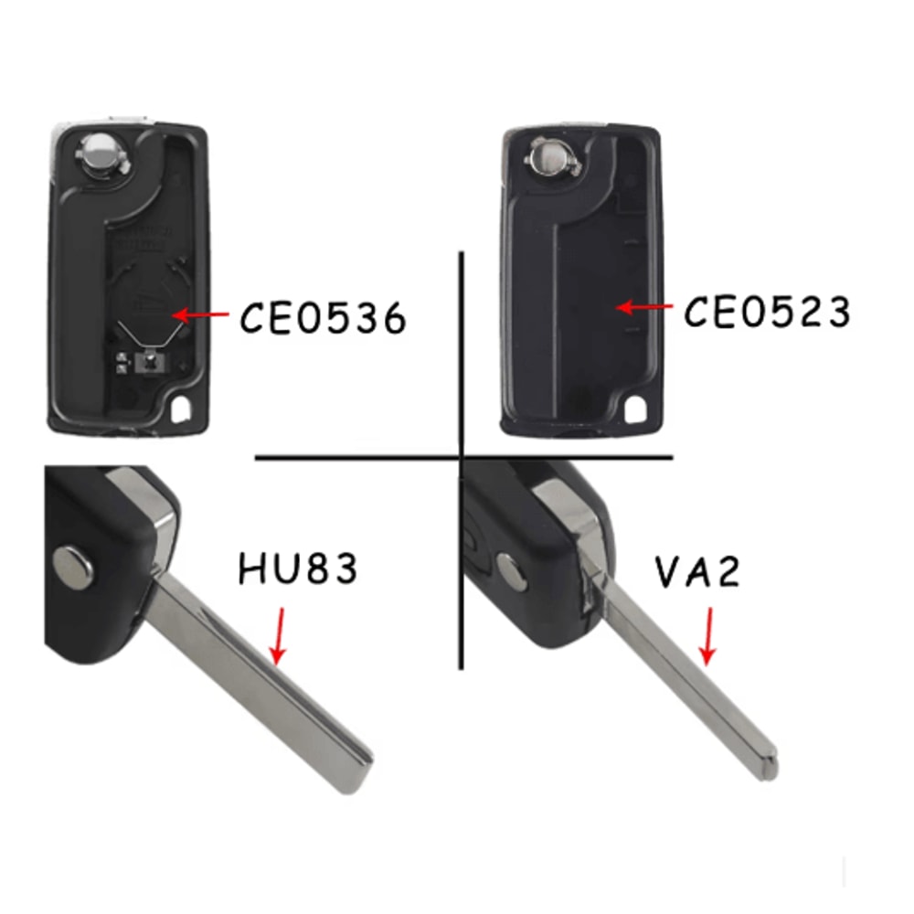 KEYYOU Flip Car Key Shell Case For Peugeot And Citroen Folding Remote Key Cover 2 To 4 Buttons 14