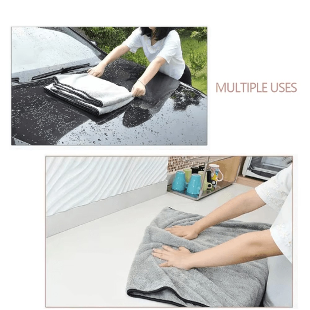 Premium Microfiber Car Drying Towel 100by40cm Super Absorbent Auto Cleaning Cloth 4