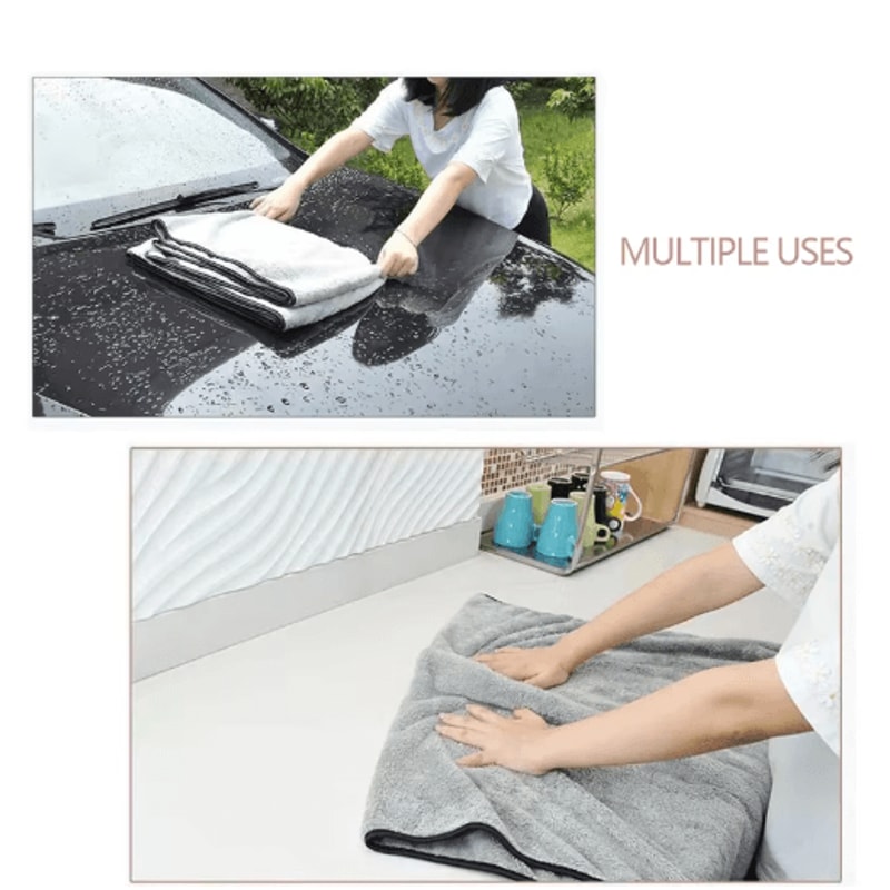 Premium Microfiber Car Drying Towel 100by40cm Super Absorbent Auto Cleaning Cloth 4