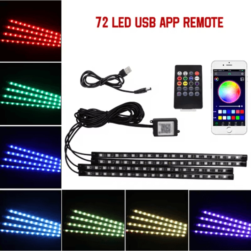 Car Interior LED Ambient Light Strips Dashboard Console Cold Light Atmosphere Lamps 1