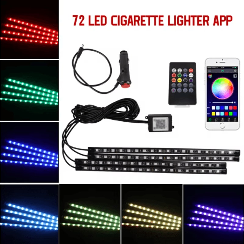 Car Interior LED Ambient Light Strips Dashboard Console Cold Light Atmosphere Lamps 2