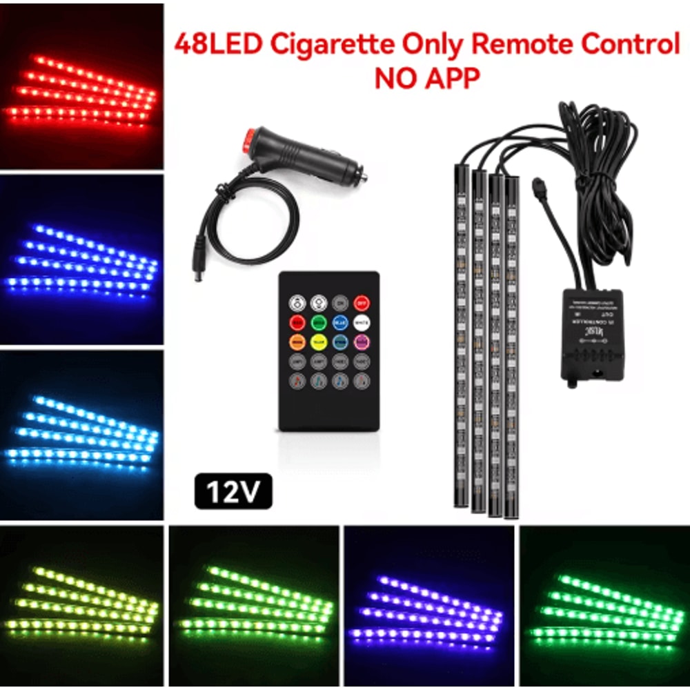 Car Interior LED Ambient Light Strips Dashboard Console Cold Light Atmosphere Lamps 11