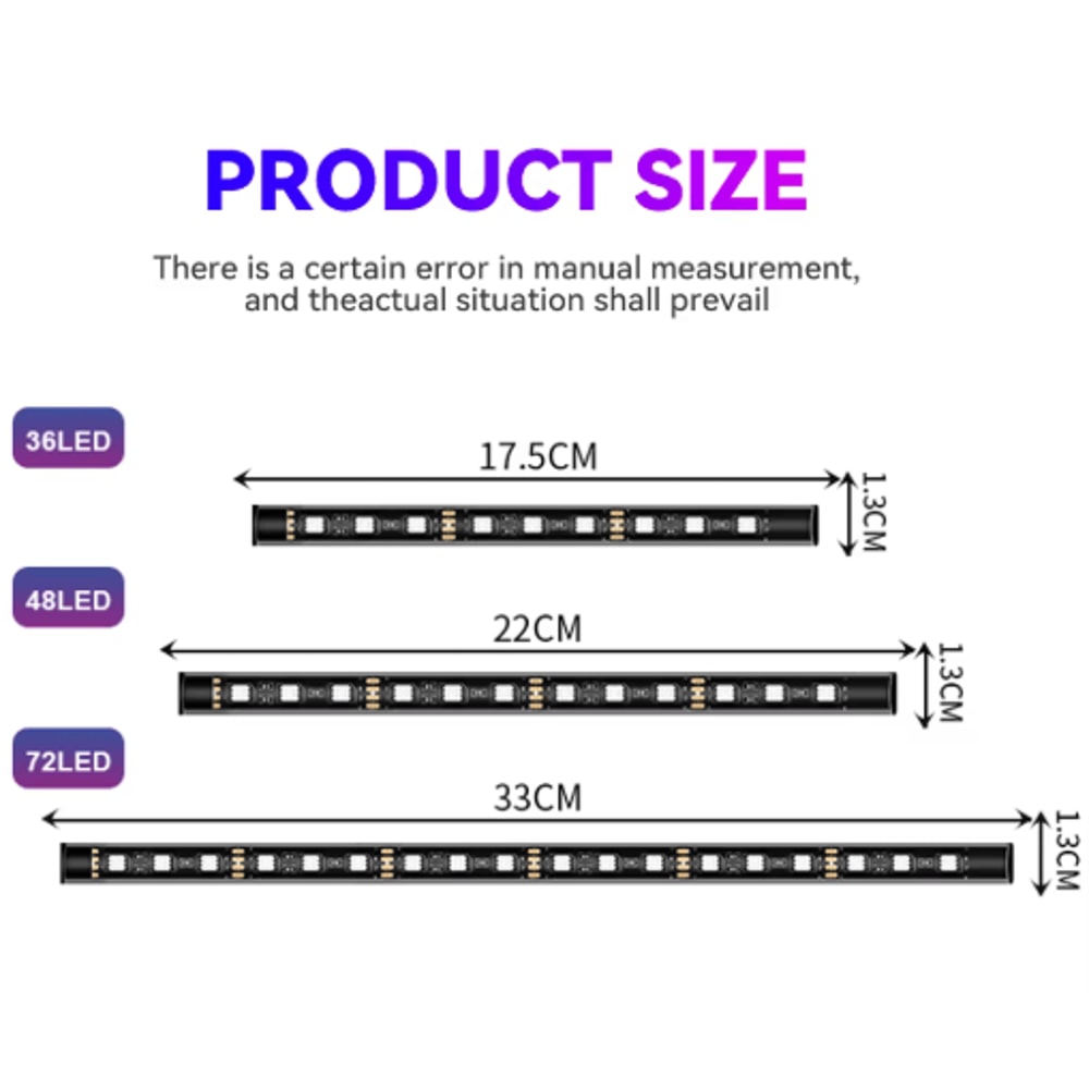 Car Interior LED Ambient Light Strips Dashboard Console Cold Light Atmosphere Lamps 21