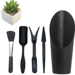 4-piece garden planter tool kit – mini sowing shovel & spoon set for succulents and bonsai