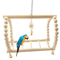Wooden Parrot Swing Climbing Toy With Bells Hanging Ladder Playstand Hammock 8